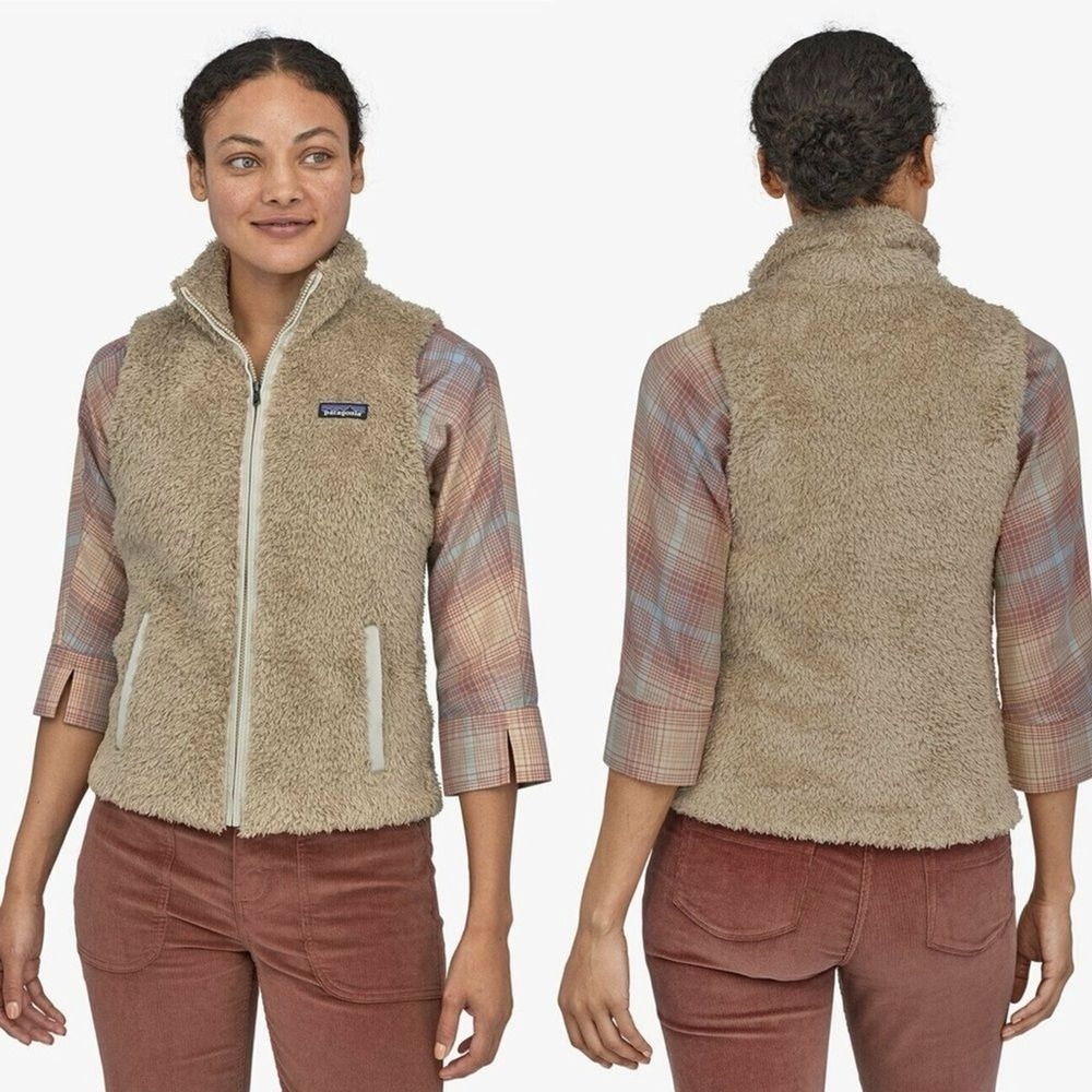 Patagonia Womens Los Gatos‎ Vest M Khaki El Cap 25216 Sherpa Gorpcore Outdoor